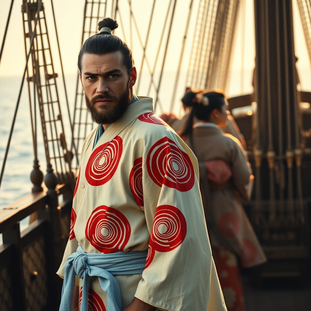 Samurai Portrait Oil Painting in Rembrandt Style