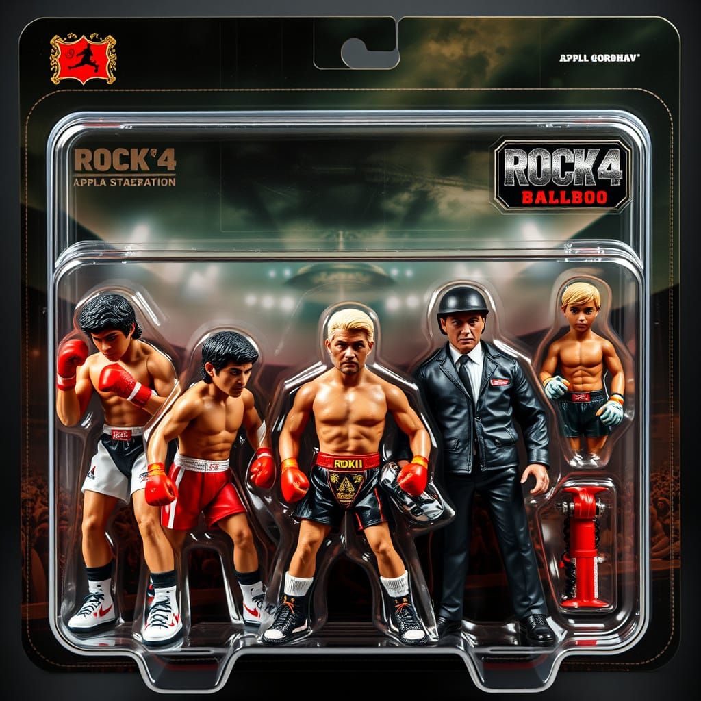 Rocky 4 Action Figures in Dystopian Futuristic Blister Packa...