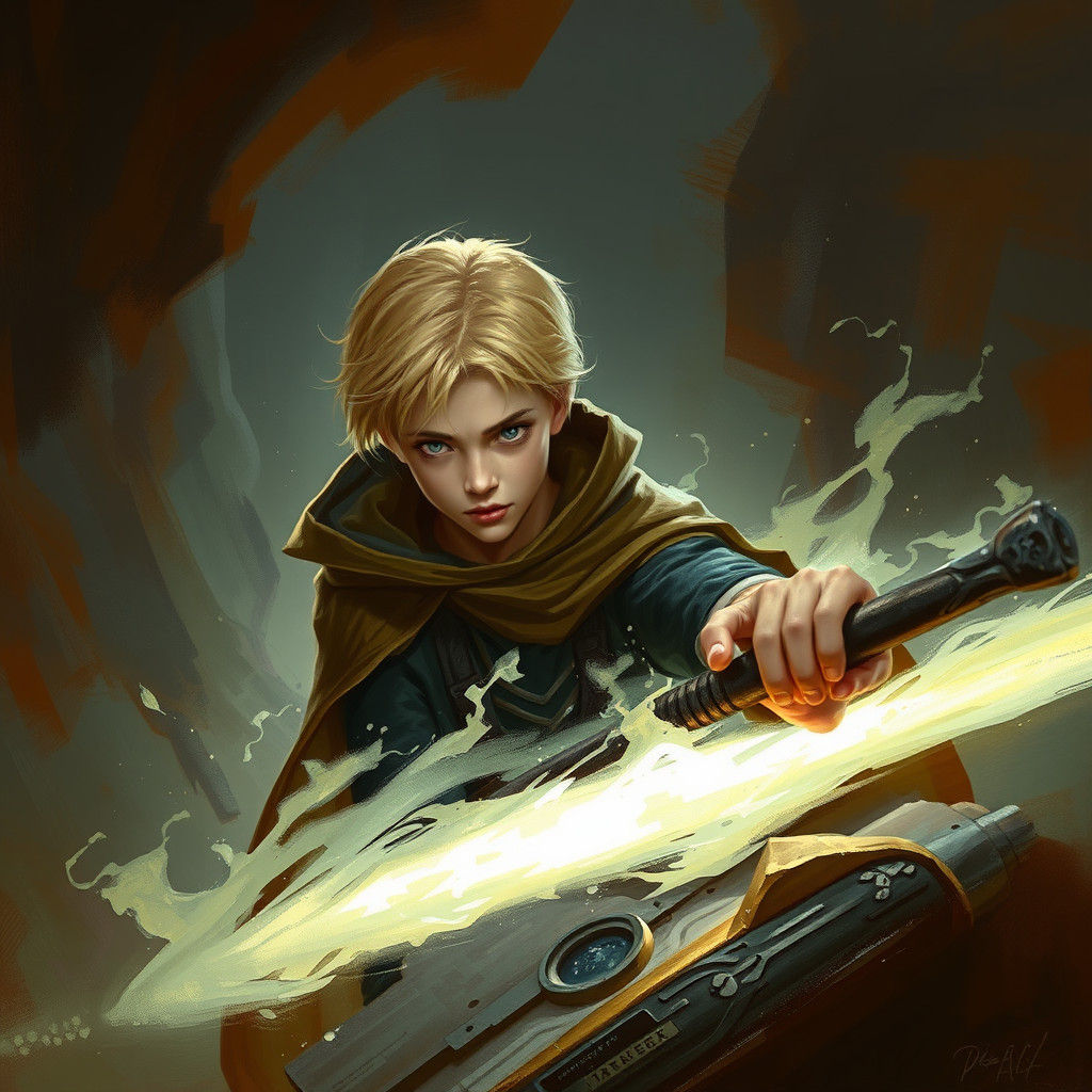 Sinister Blond Teen Wizard Apprentice