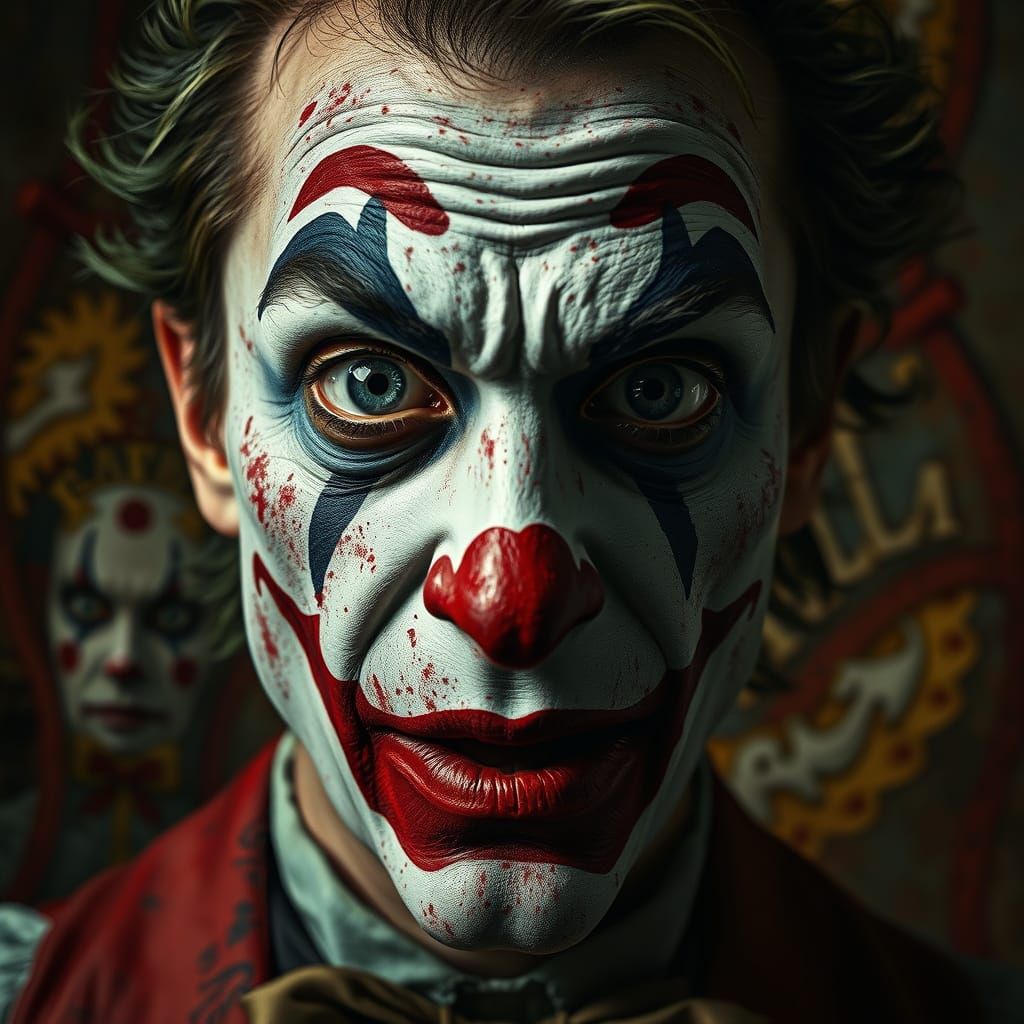 Intense Joker Portrait in Renaissance Style