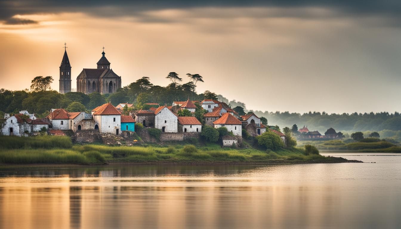 Island Cathedral and Village: Professional Photography