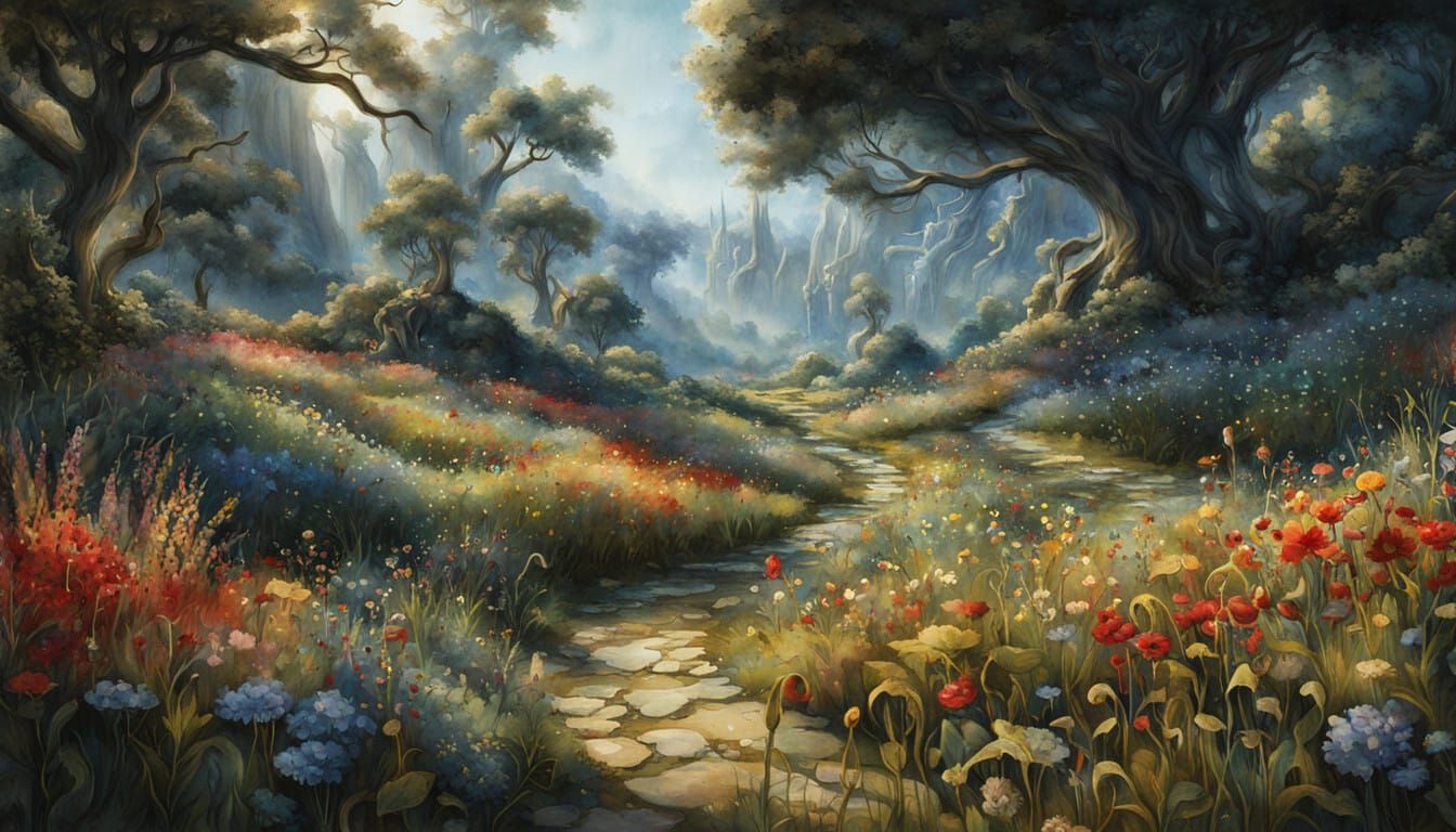 Enchanted Whimsical Watercolour Landscape