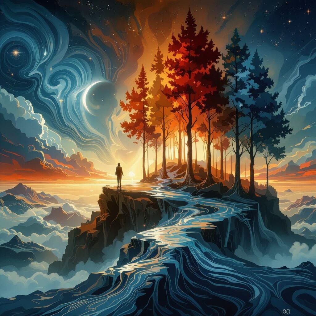 Surreal Dreamscape Where Reality Meets Calmness