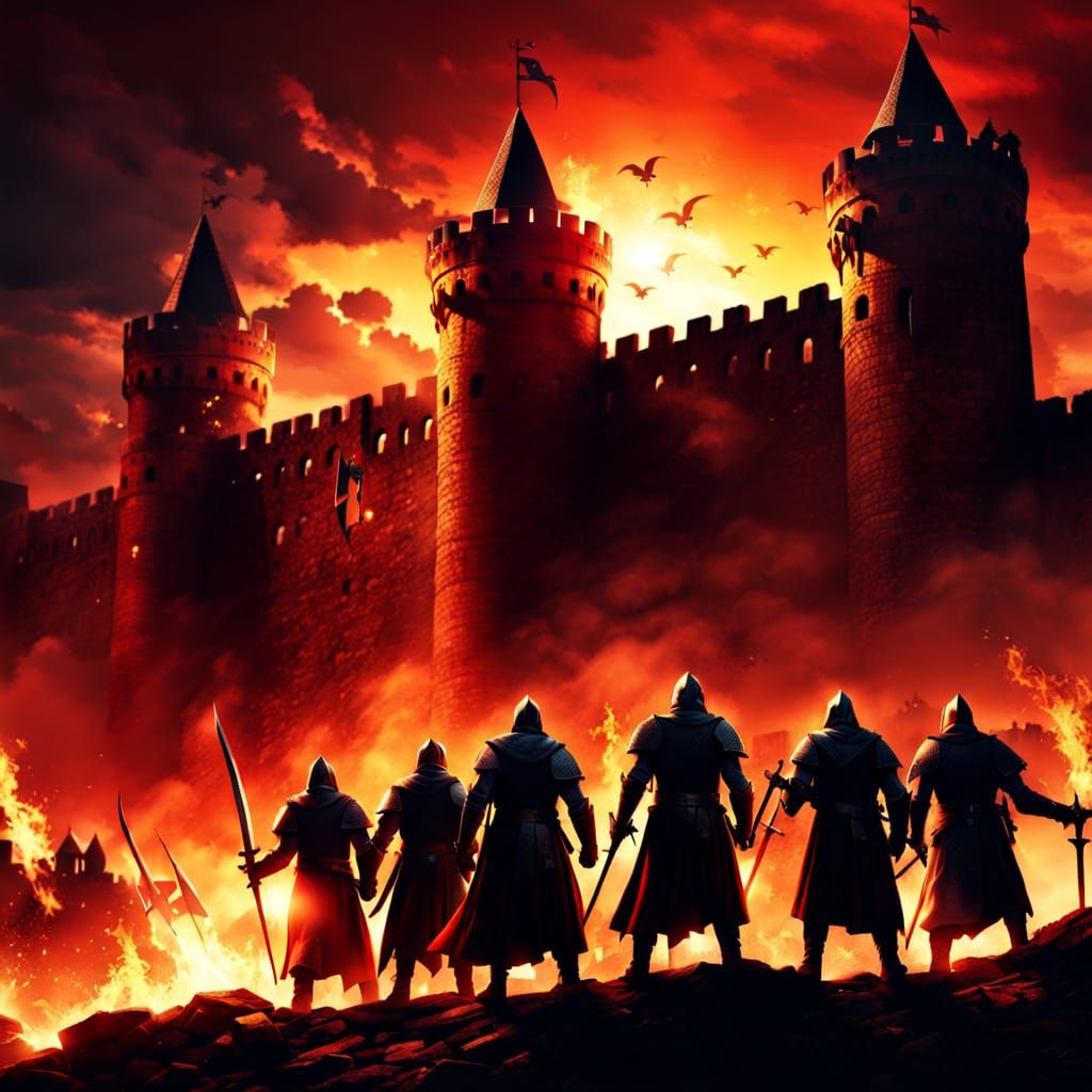 Templar Knights Defend Fortress: Medieval Gothic Battle