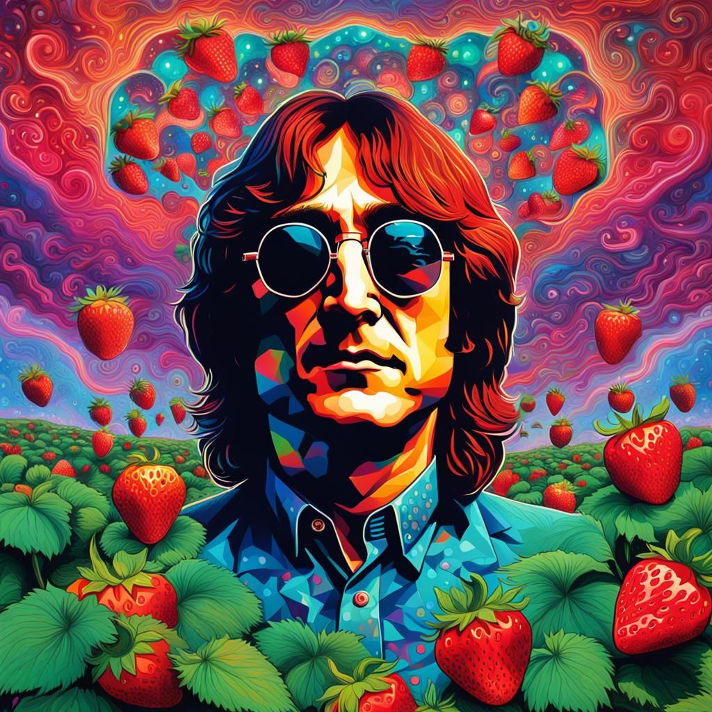 John Lennon in Psychedelic Strawberry Field