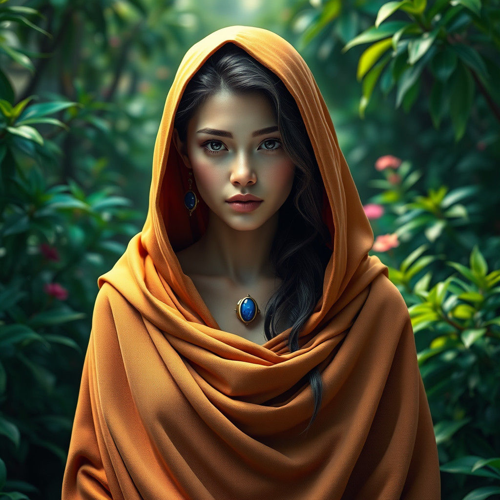 Inanna in Luxurious Pala Cloak: Fantasy Concept Art