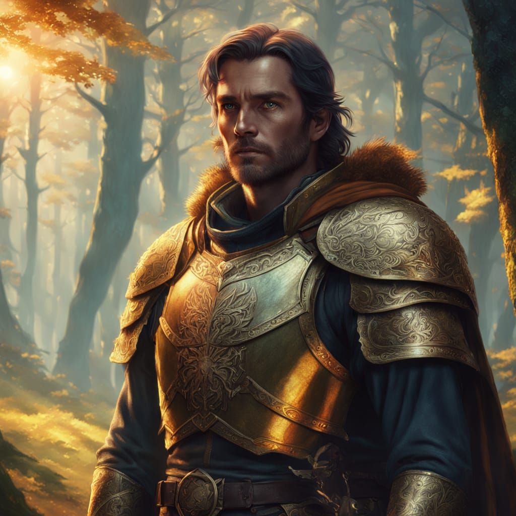 Mystical Forest Adventurer in Vibrant Digital Painting