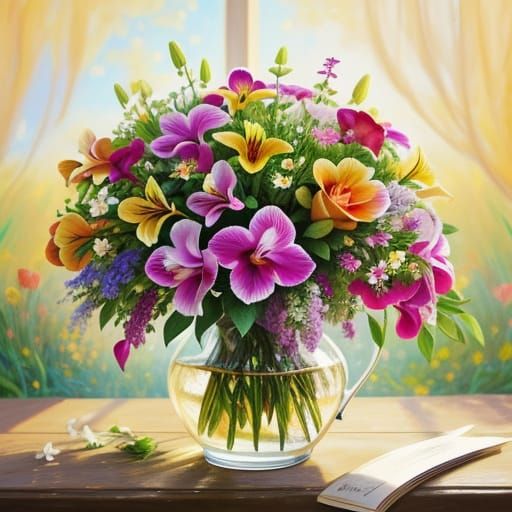 Floral Still Life in Impressionist Style
