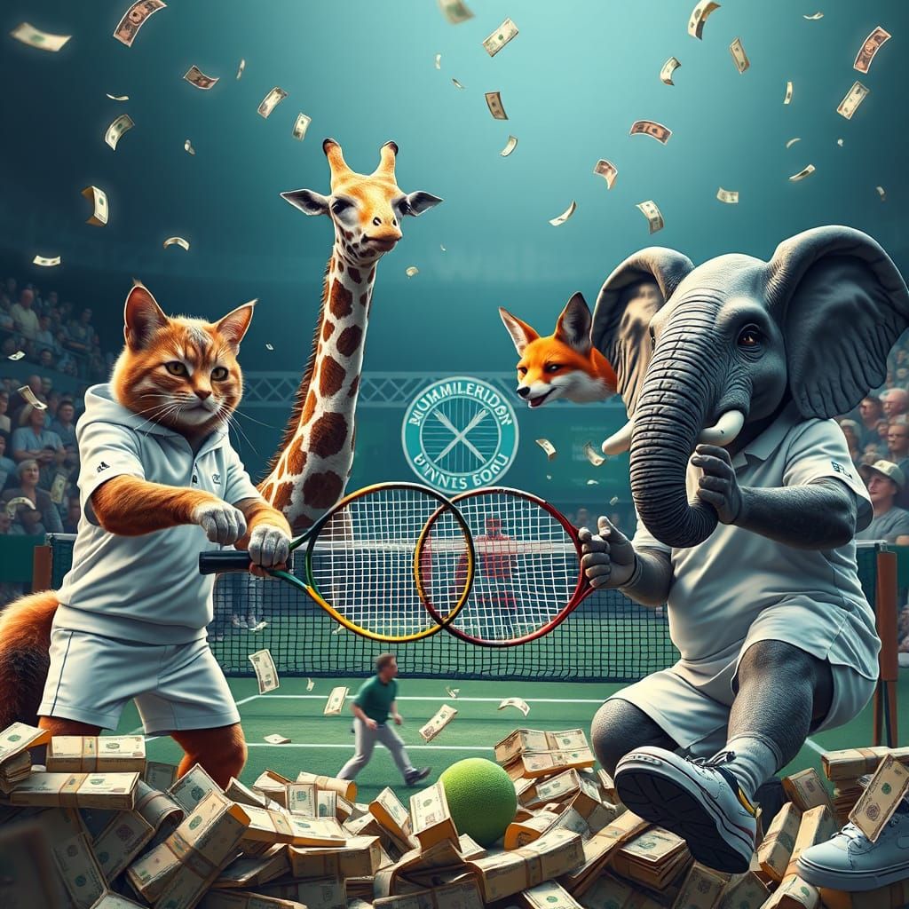 Surreal Wimbledon Finals in Hyper-Realistic Style