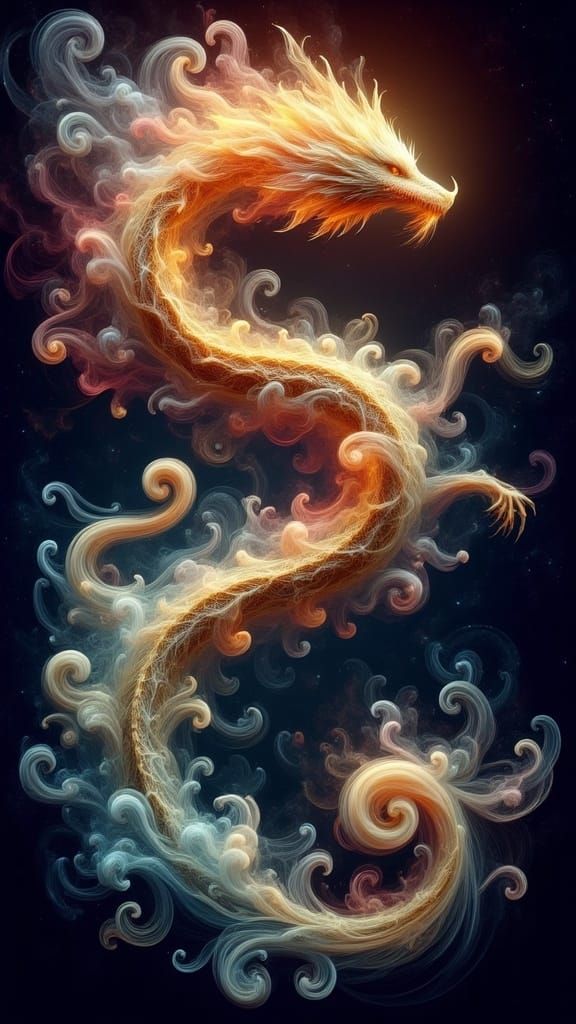 <lora:Ethereal Magic Flux:1.0> Legendary Orochi serpent snake fire galaxy mythical