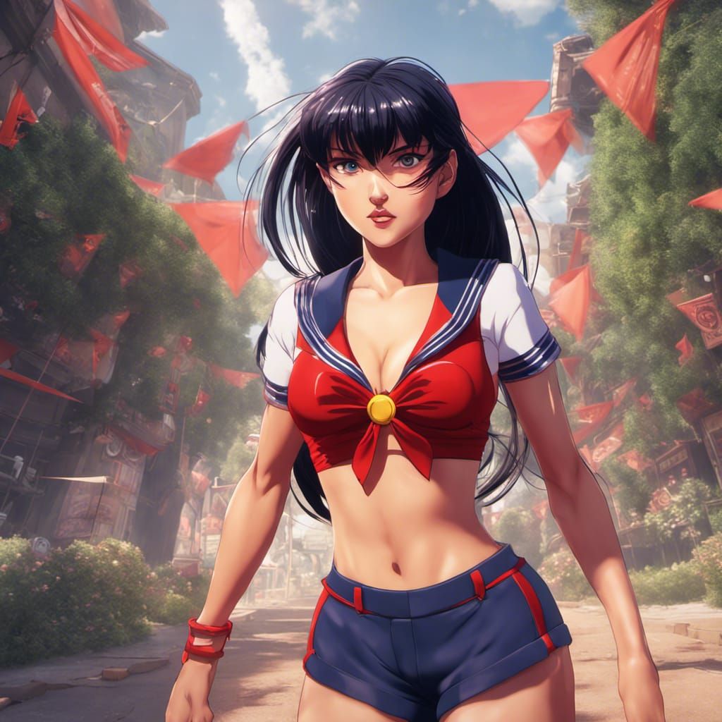 Sailor Mars Jogging on a Sunny Day