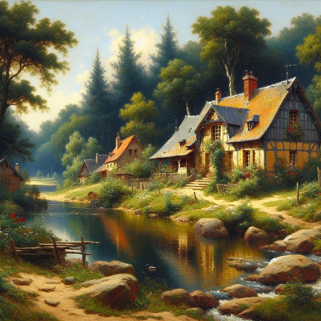 Idyllic Village on the Edge of Fontainebleau, Barbizon Style