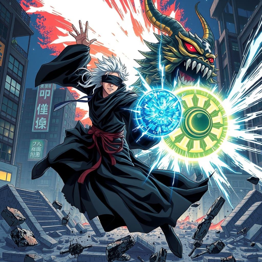 Epic Sorcerer Battle with Demon Shikigami