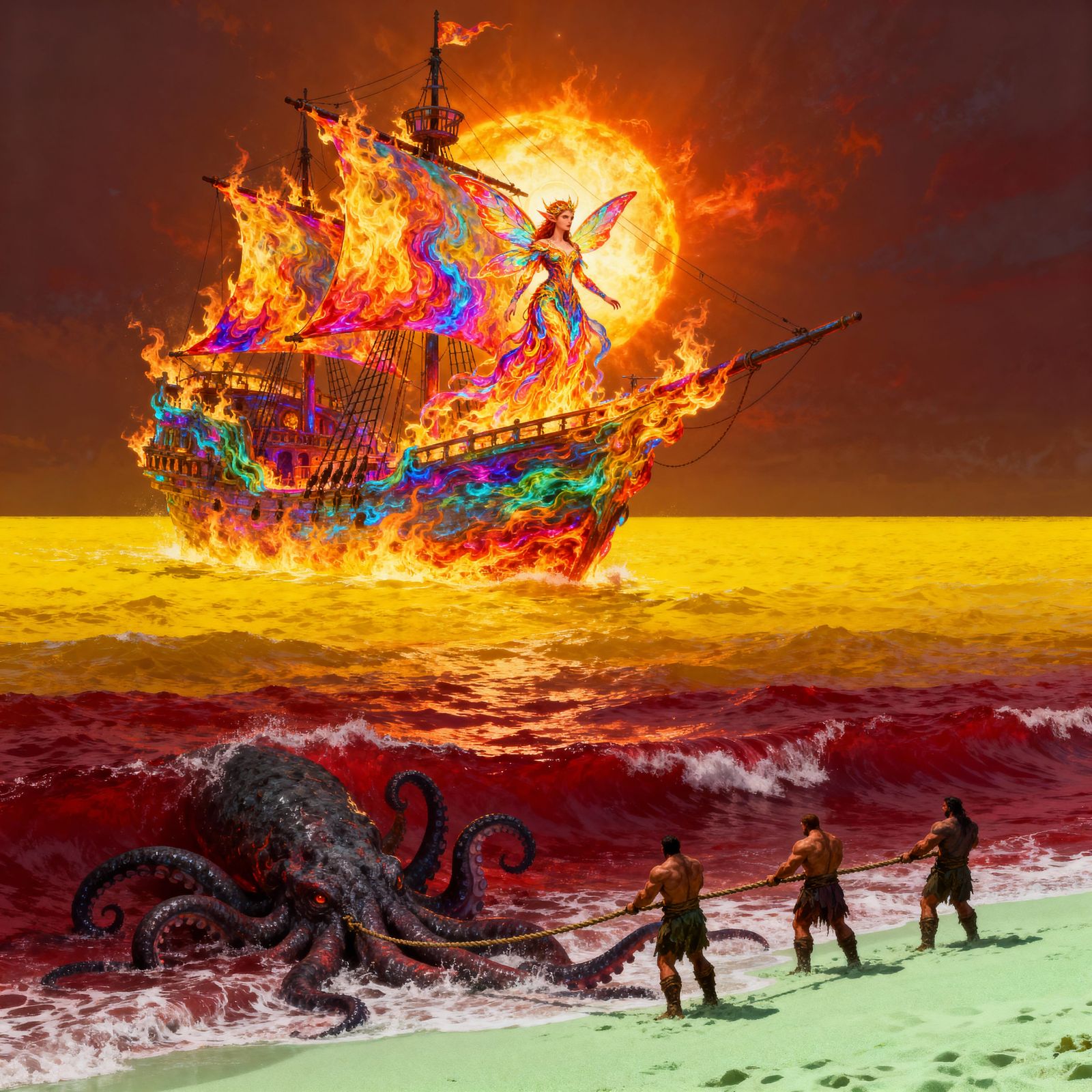 Fiery Fairy Empress on a Ship of Flames