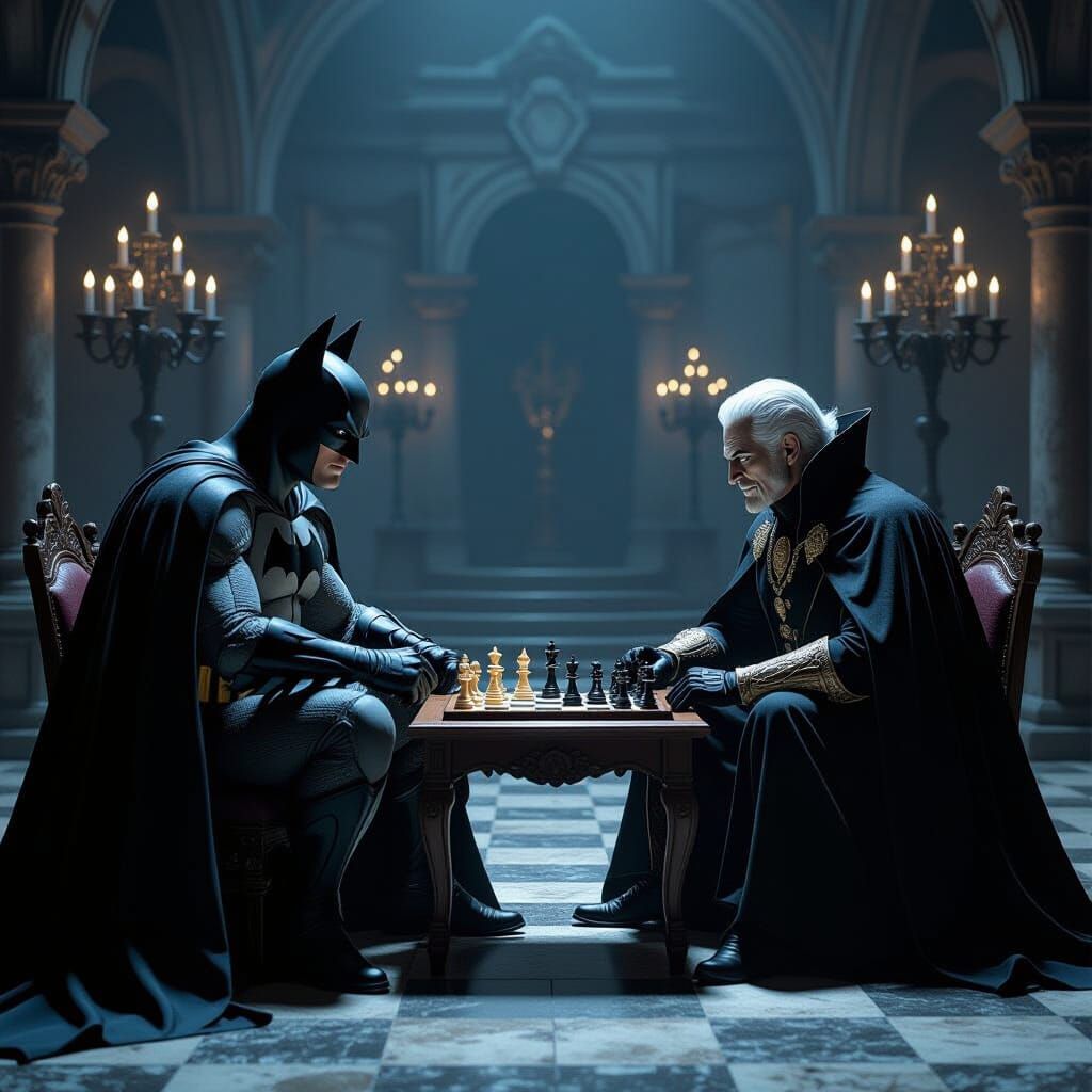 Batman and Ra's al Ghul Chess Match, Comic Book Art