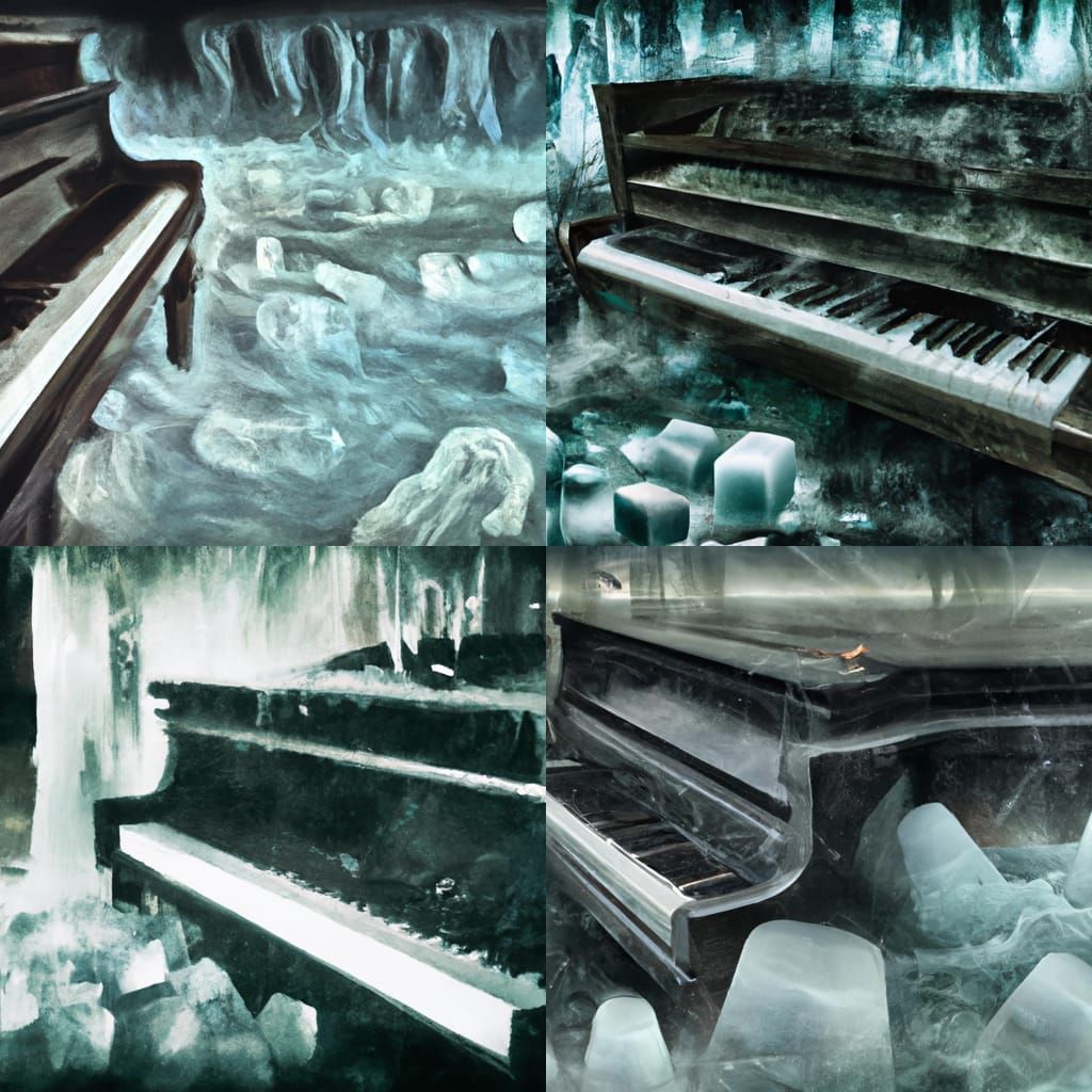 Icy Piano: Dramatic Digital Matte Painting