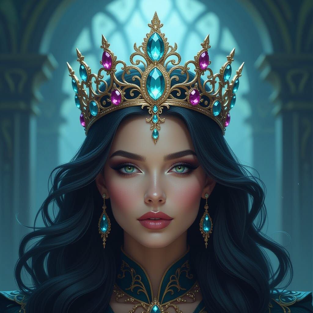 Regal Crown of Power and Fantasy with Glowing Gems