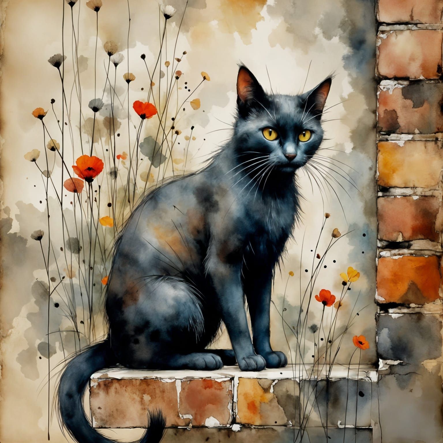 Ethereal Black Cat Silhouette