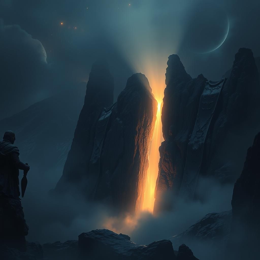 Dramatic Ray of Light in the Darkness