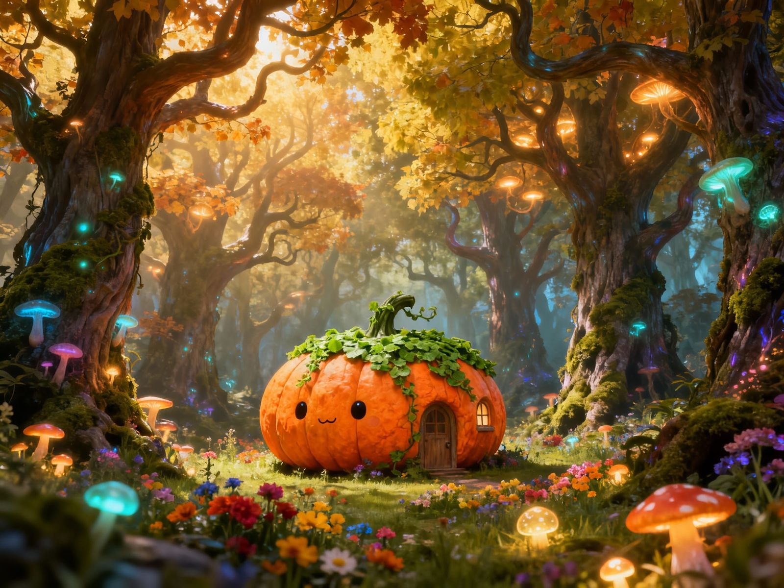 Fantasy Forest Pumpkin House Masterpiece