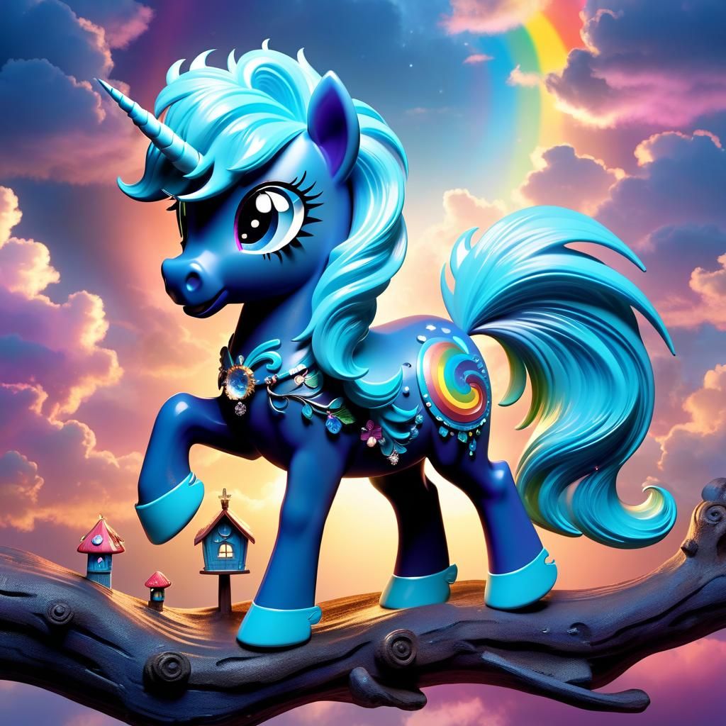 Cloudcore My Little Ponies in Whimsical Fantasy Style