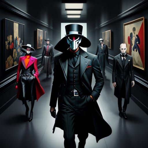 Neo-Noir Art Heist in a Cubist Style