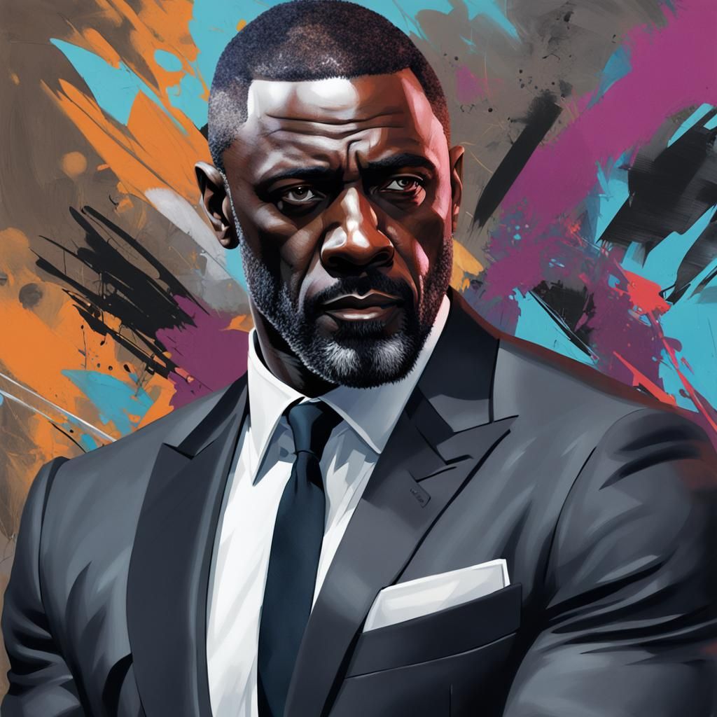 Idris Elba as James Bond Graffiti Art