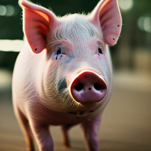 Pig Portrait in Natural Light, Professional Photography