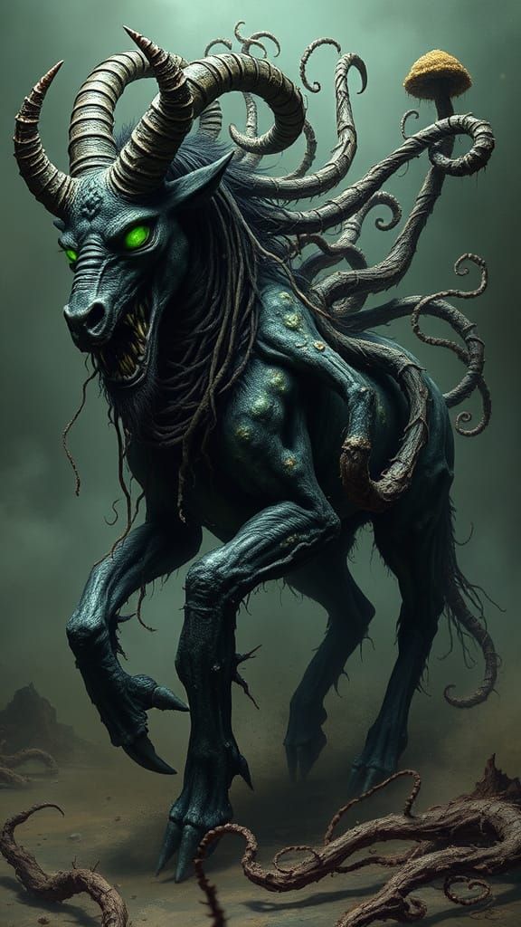 Nightmarish Pestilence Centaur in Dark Gothic Style