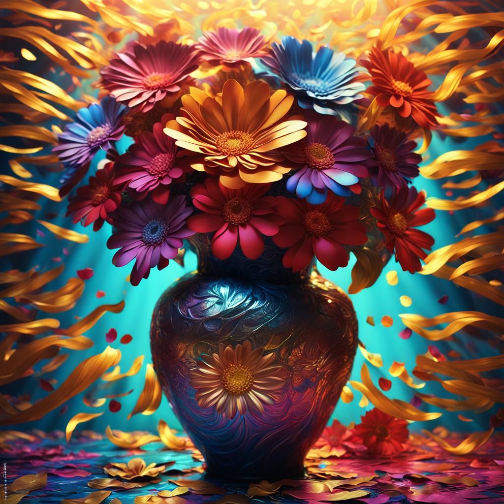 Duct Tape Flowers in a Fantasy Matte Painting