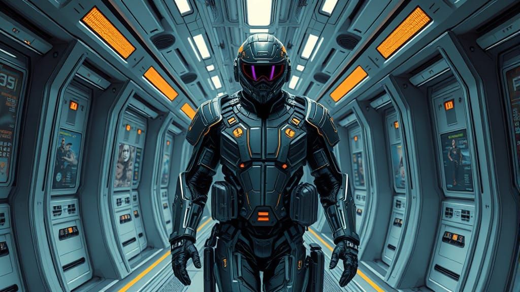 Future Fleet Commander in Cyberpunk Armor