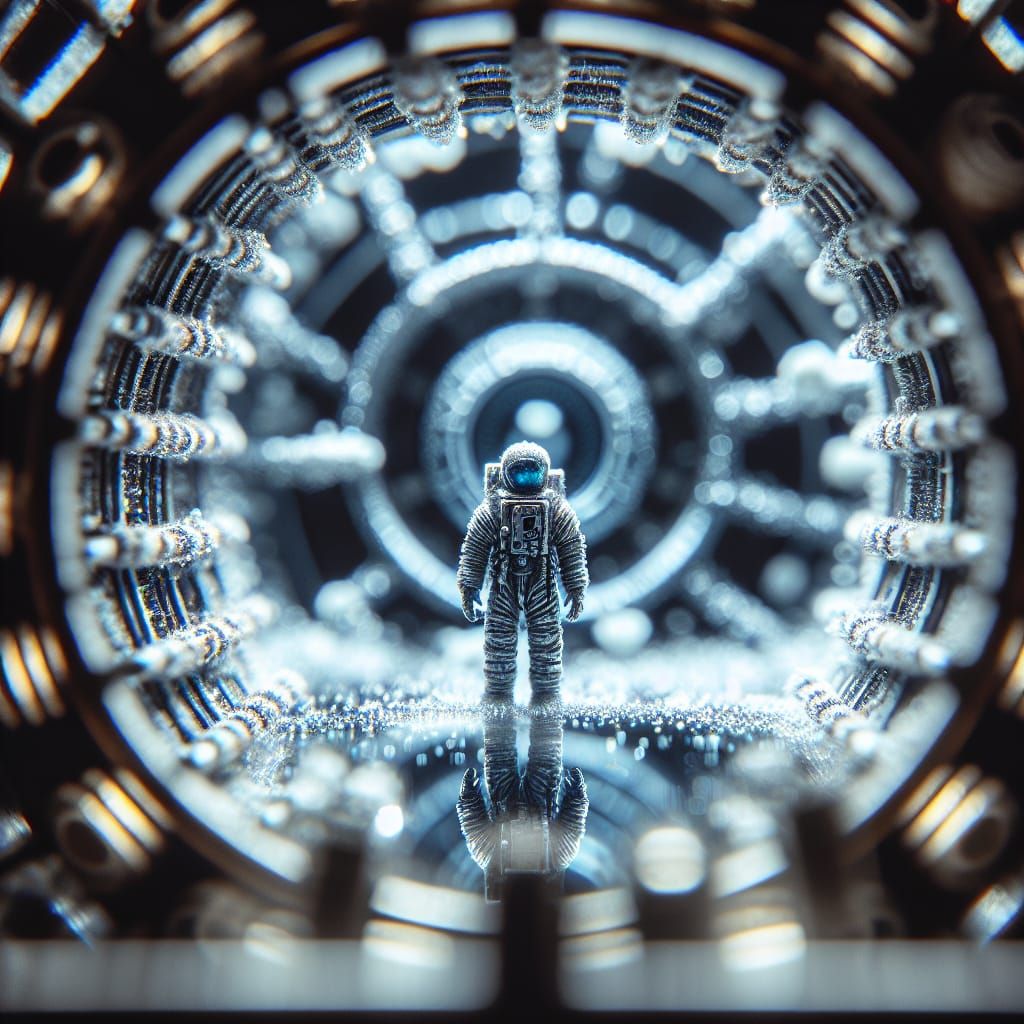 Hypermaximalist Cryopunk Chamber with Astronaut Skeleton