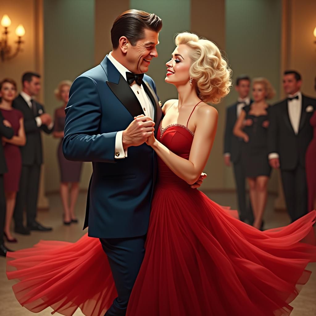 Reagan and Monroe Dance in Old Hollywood Style