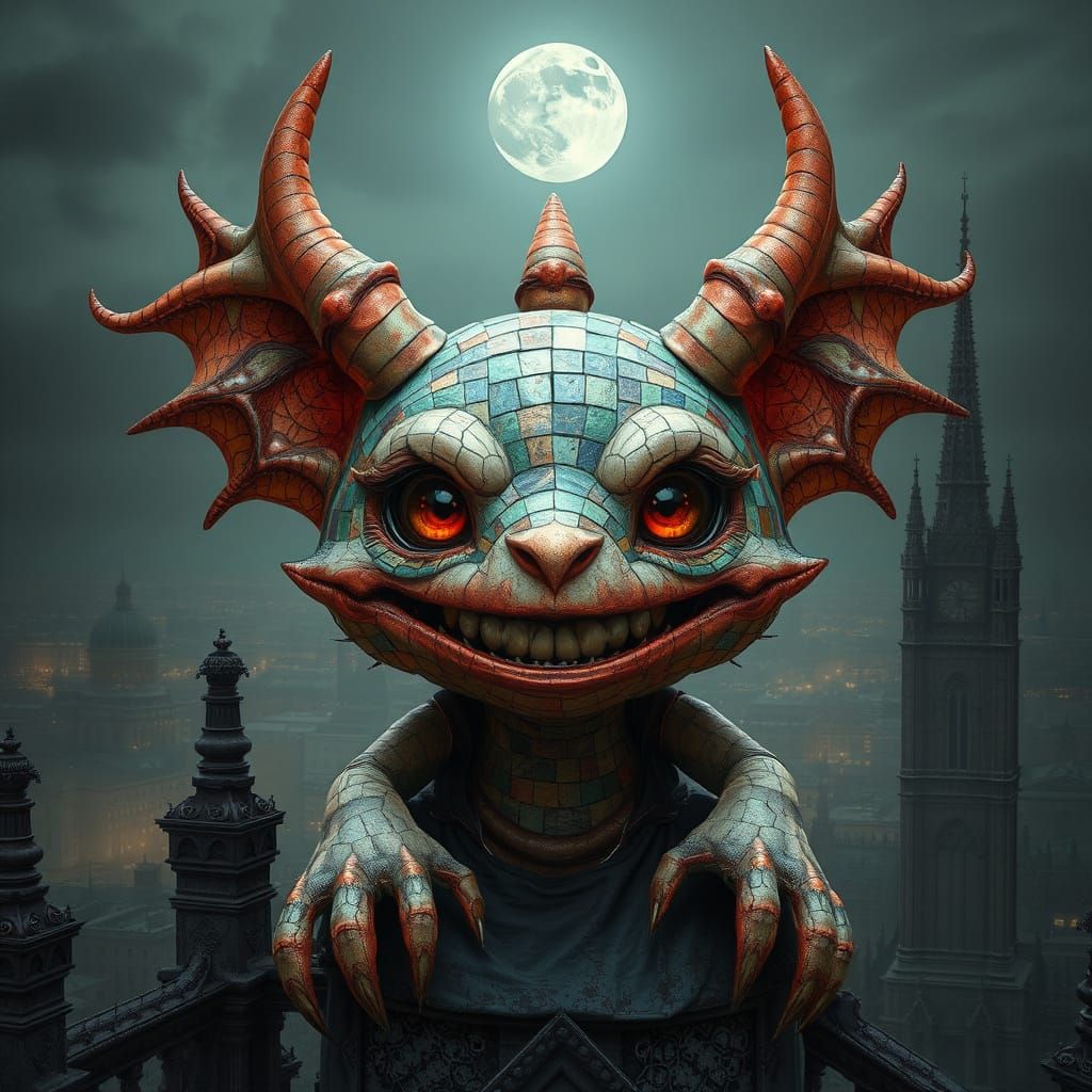 Mosaic gargoyle