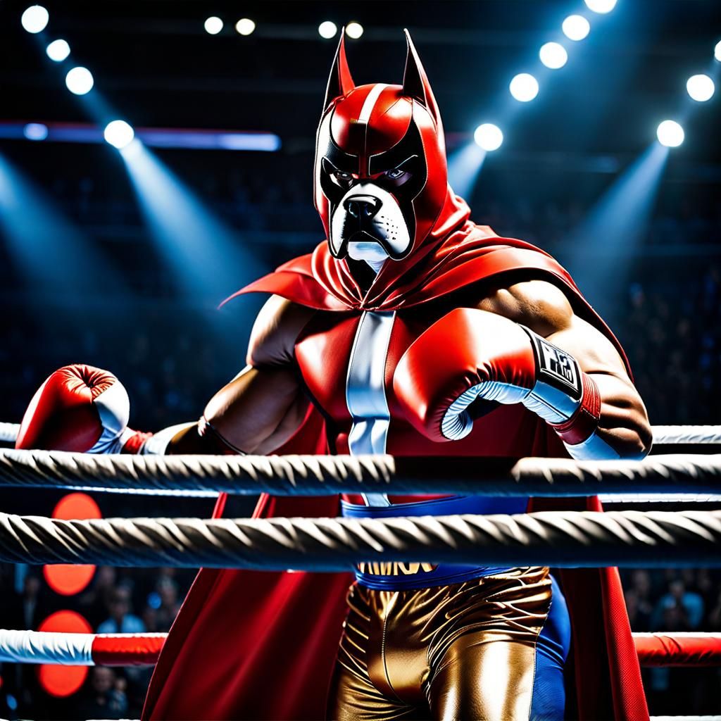 Boxer Superhero in the Ring: Detailed Photography