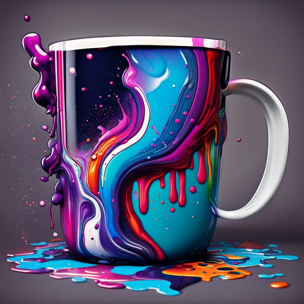 Galaxy Mug with Colorful Splash Art