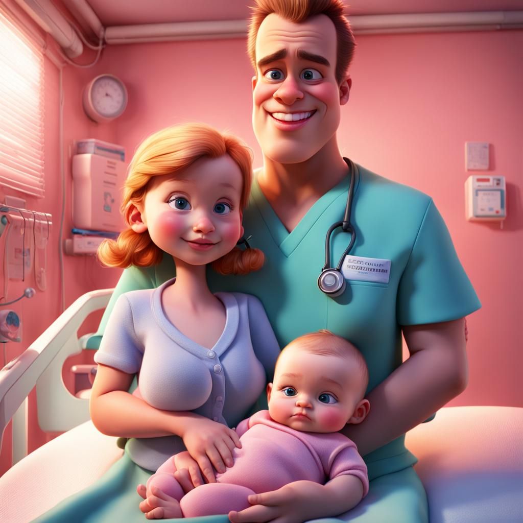 Arnold and Helga Shortman's Newborn Twins: 3D Art