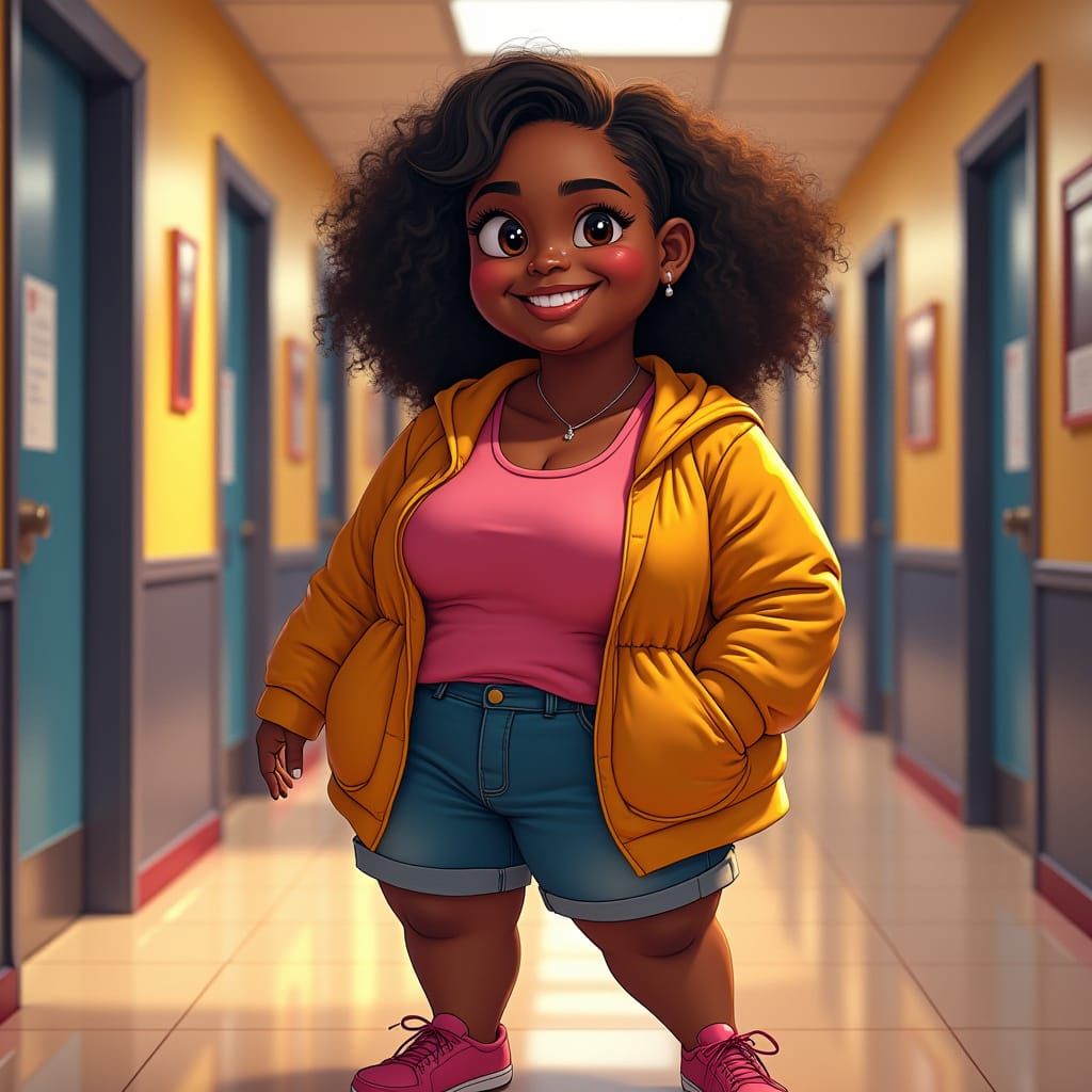 Joyful Black Teen Celebrates Feel Good Friday at School