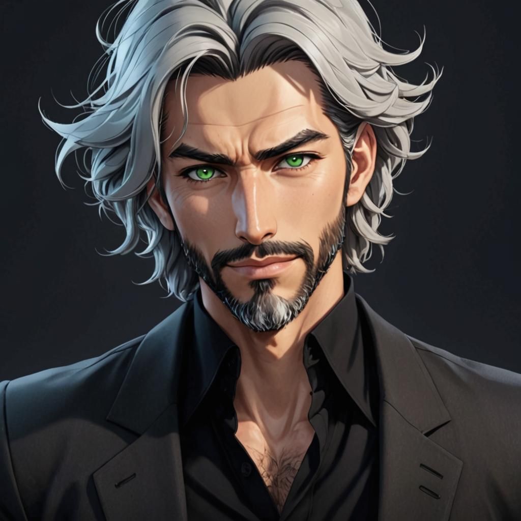 Handsome Anime Teacher with Smug Grin