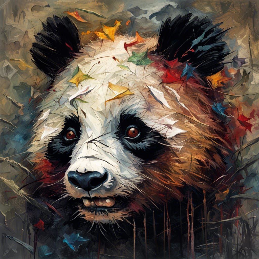 Creepy Gothic Panda: A Decaying Impressionist Horror