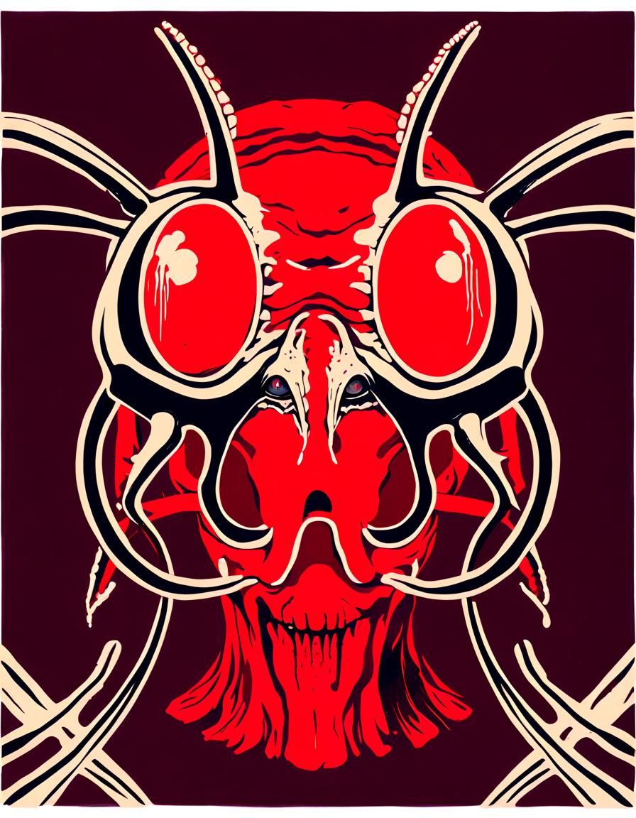 Eldritch Face Hugger Ghost in a Gory Mask