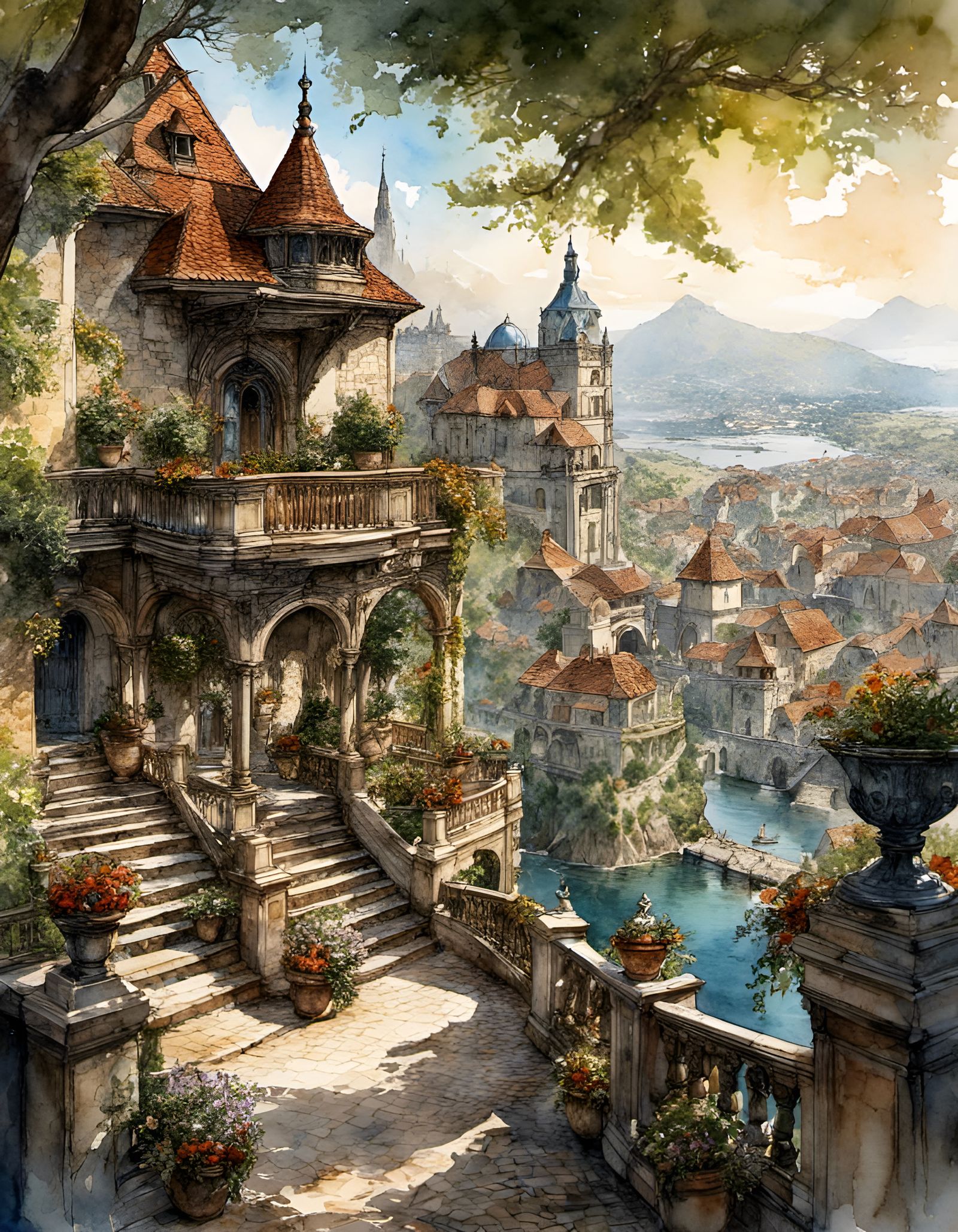 Fringilla Vigo in Beauclair: Watercolor Portrait