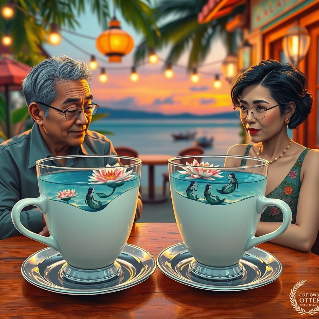 Couple at Whimsical Caribbean Cafe