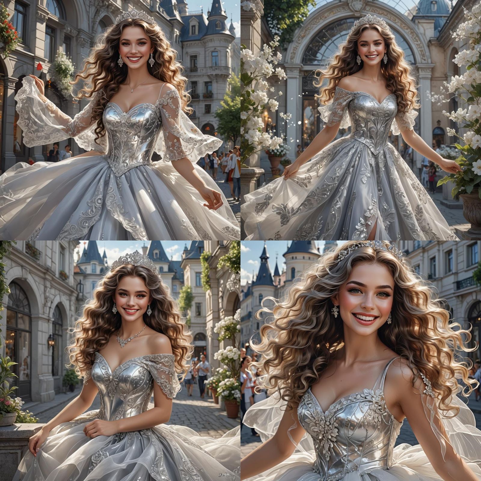 Beautiful Woman with Long Curls in Detailed Matte Painting