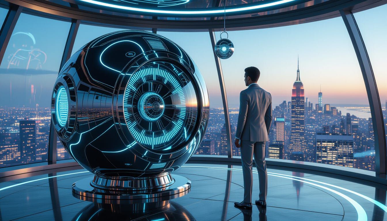 Futuristic Time Machine in Penthouse Suite