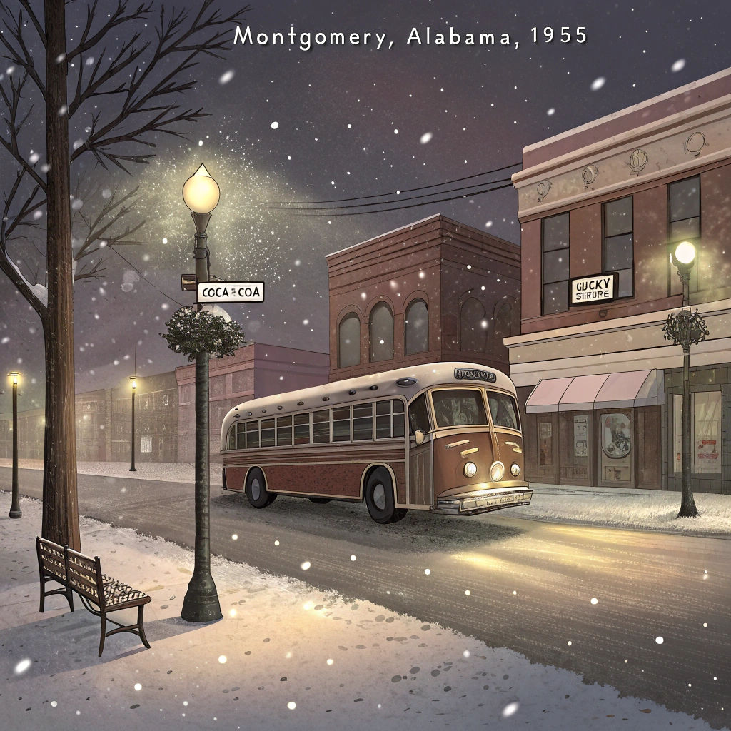 Montgomery Winter Night, Retro-Futuristic Photograph