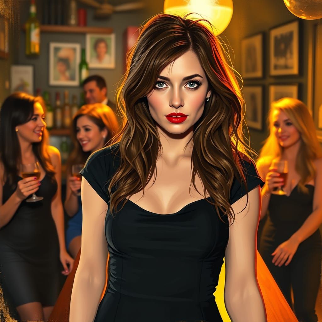 Drunk Woman in a Nightclub Scene, Inspired by Expressive Bru...