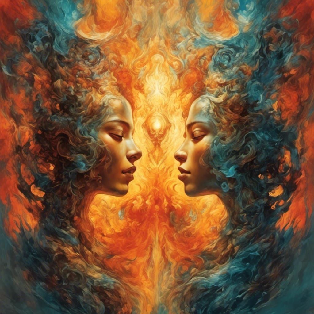 Figure Emerging Into Fire, Psychedelic Art