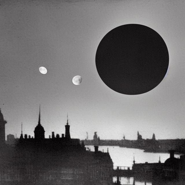 Lunar Eclipse Over Victorian London