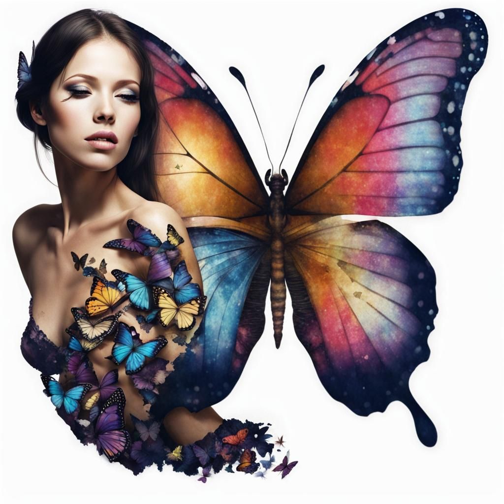 half women half butterfly she is a butterfly